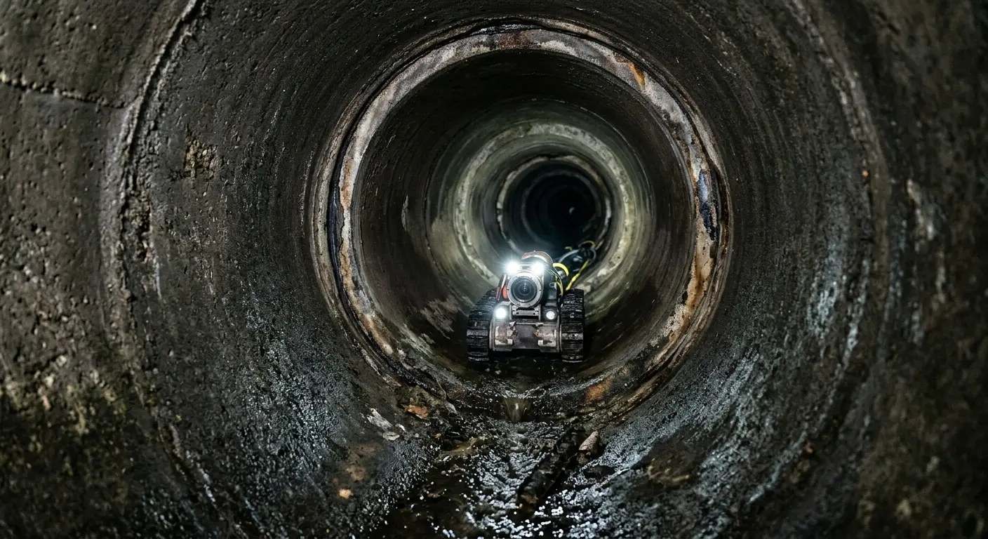 Robotic sewer camera inspecting pipe interior for Sewer Line Repair in Bar Harbor
